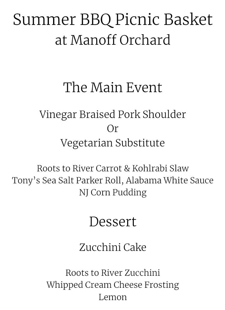 7/27 Summer BBQ Supper at Manoff Orchard & Cidery